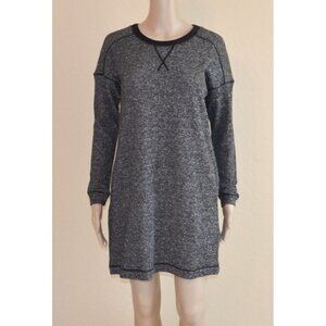Armani Exchange French Terry Marled Sweatshirt Tunic Dress Gray Pockets Sz XS